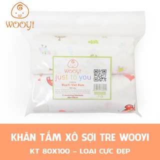 KHĂN TẮM XÔ SỢI TRE WOOYI | 1 TÚI 2 CÁI