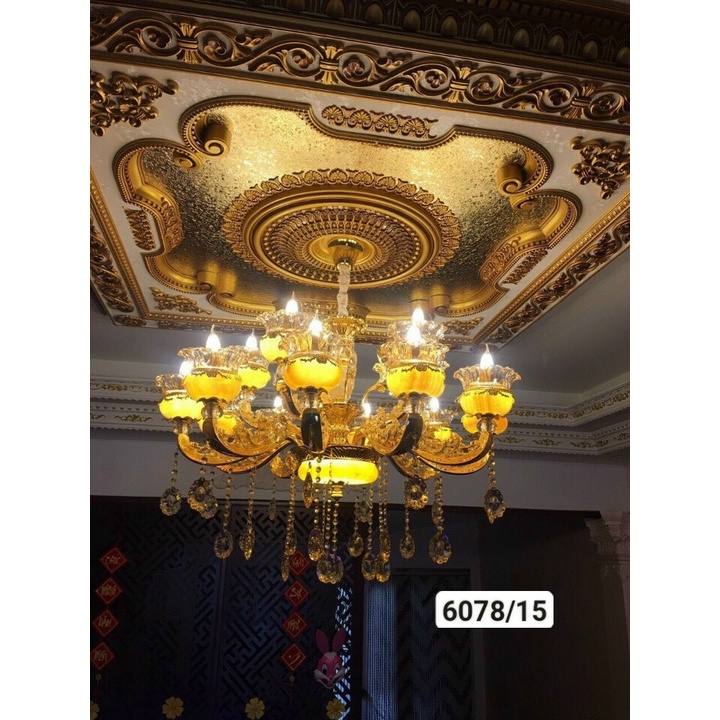 Đèn Chùm Phale Tân Cổ Điển Chao Đá Đúc Đặc Trang Trí Biệt Thự Phòng Khách,Sảnh,Hội Nghị,Khách Sạn
