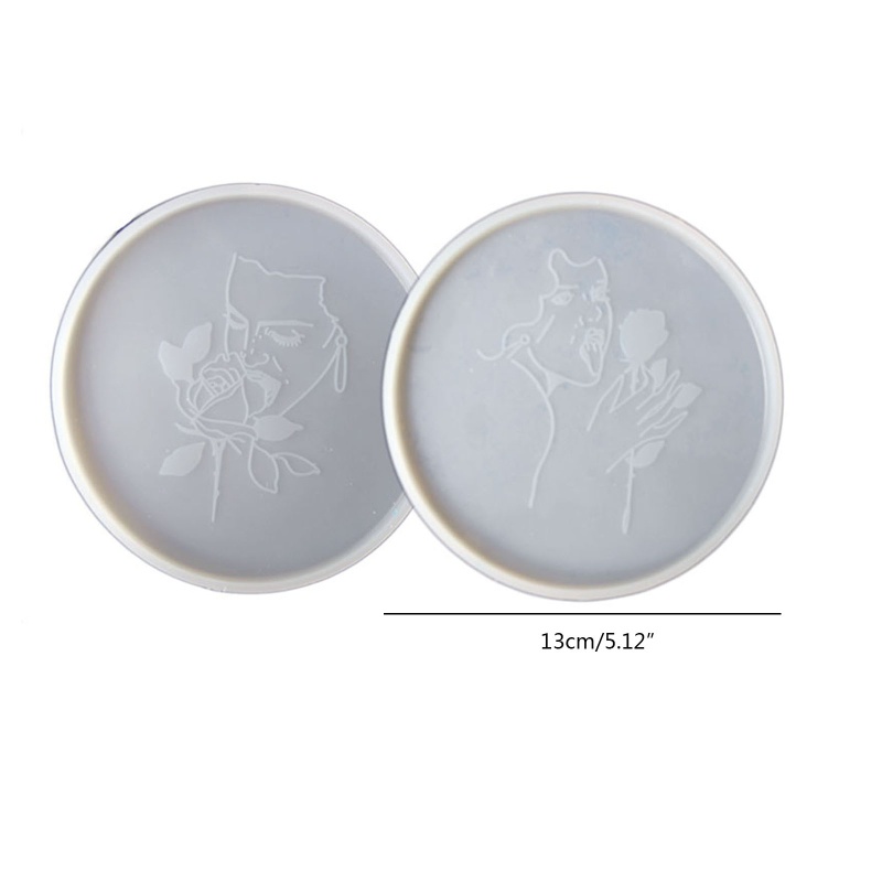 Khuôn Làm Khay Đựng Rượu Hình Tròn Bằng Epoxy Resin Họa Tiết Cặp Đôi Trừu Tượng Độc Đáo Trang Trí Nhà Cửa Diy