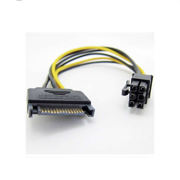 Cáp đổi nguồn SATA sang molex 6pin