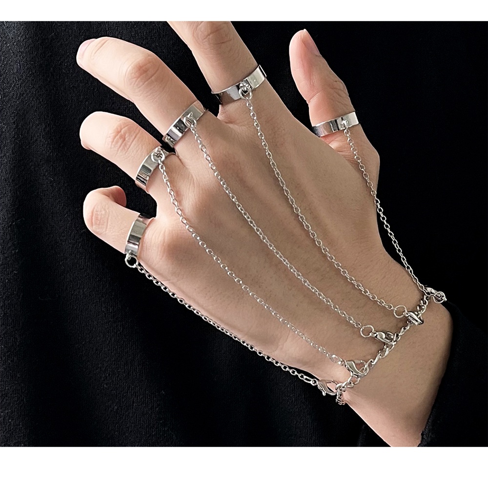 Vòng Tay/Vòng Tay Màu Bạc Họa Tiết Chuỗi Xích Phong Cách One Piece Thời Trang Cá Tính Cho Nam Và Nữ