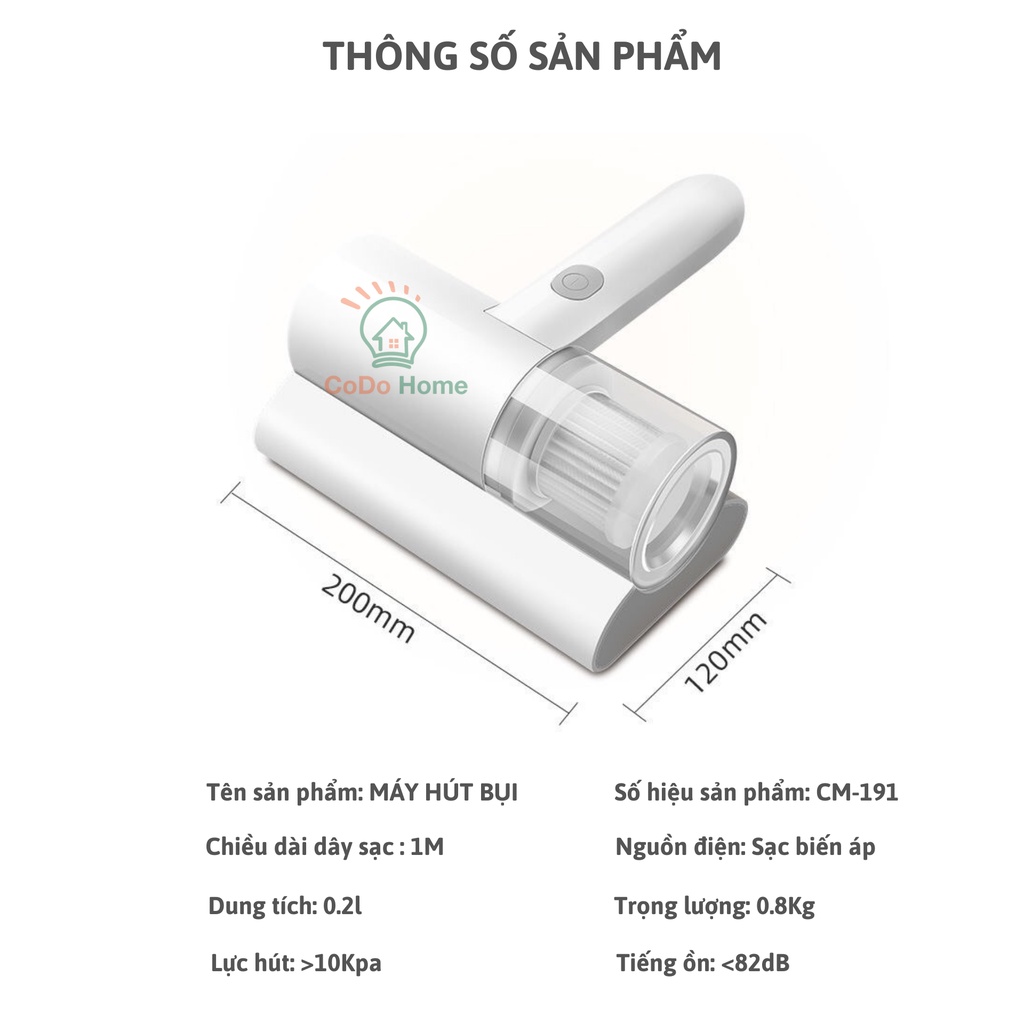 [FREESHIP] Máy Hút Bụi Mini Cầm Tay, Máy Hút Bụi Giường Nệm Diệt Khuẩn 99% Bằng UV