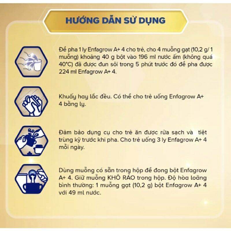 Sữa bột Enfagrow A+ 4 Vị nhạt hộp 3,3kg/2,2kg/1.7kg Vị nhạt