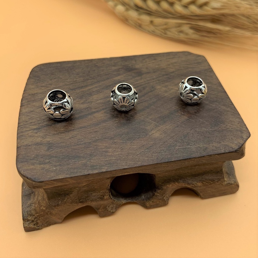 Nối hình lu khắc hoa lỗ lớn - Charm Bạc 925 - Mã CA033