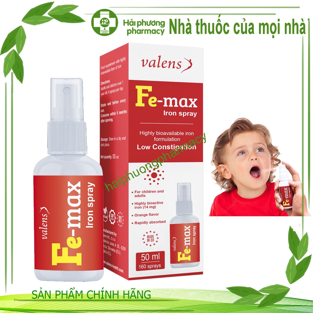 [Chính hãng] Sắt xịt Fe-Max Iron Spray phòng ngừa thiếu máu do thiếu sắt