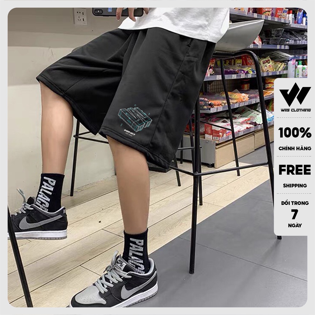 Quần short thun nam ống rộng WIIS unisex 3D quần đùi lửng thời trang nam nữ ulzzang