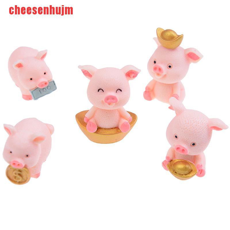 Set 5 Mô Hình Chú Heo Dễ Thương Trang Trí Vườn Diy