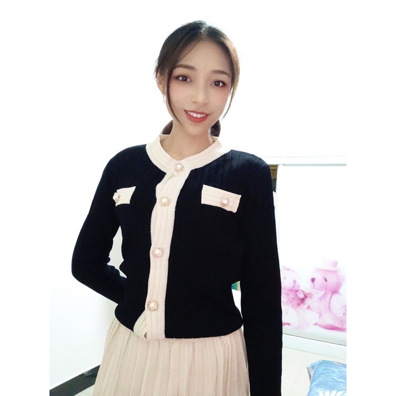 Sét áo khoác len +  chân váy