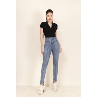 ÁO BODYSUIT CỔ VEST ĐEN