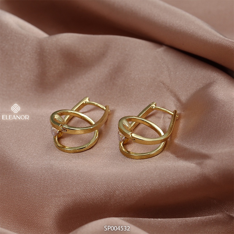 Bông tai nữ chuôi bạc 925 Eleanor Accessories vòng xoắn phụ kiện trang sức đính đá thời trang thanh lịch