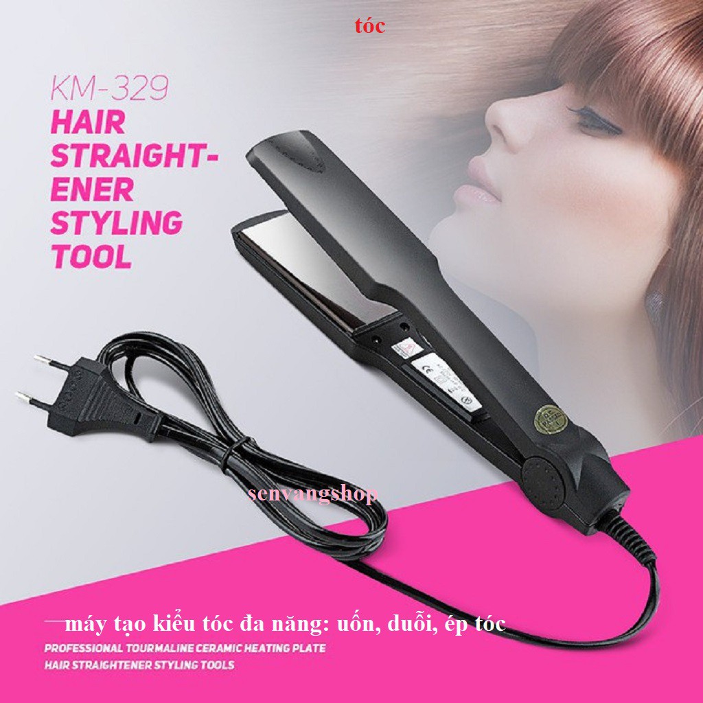 Máy ép tóc mini Kemei 329, Máy duỗi tóc, Máy uốn thẳng tóc