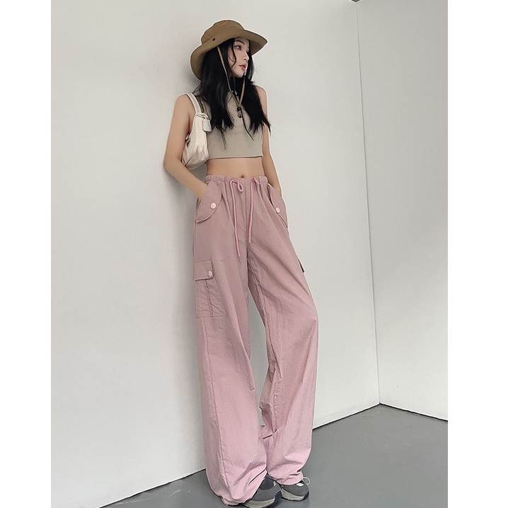 QKOOLE Quần dài  ống rộng phong cách Hàn Quốc trẻ trung dành cho nữ