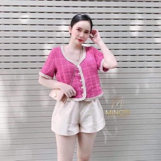 Áo dạ tweed hồng