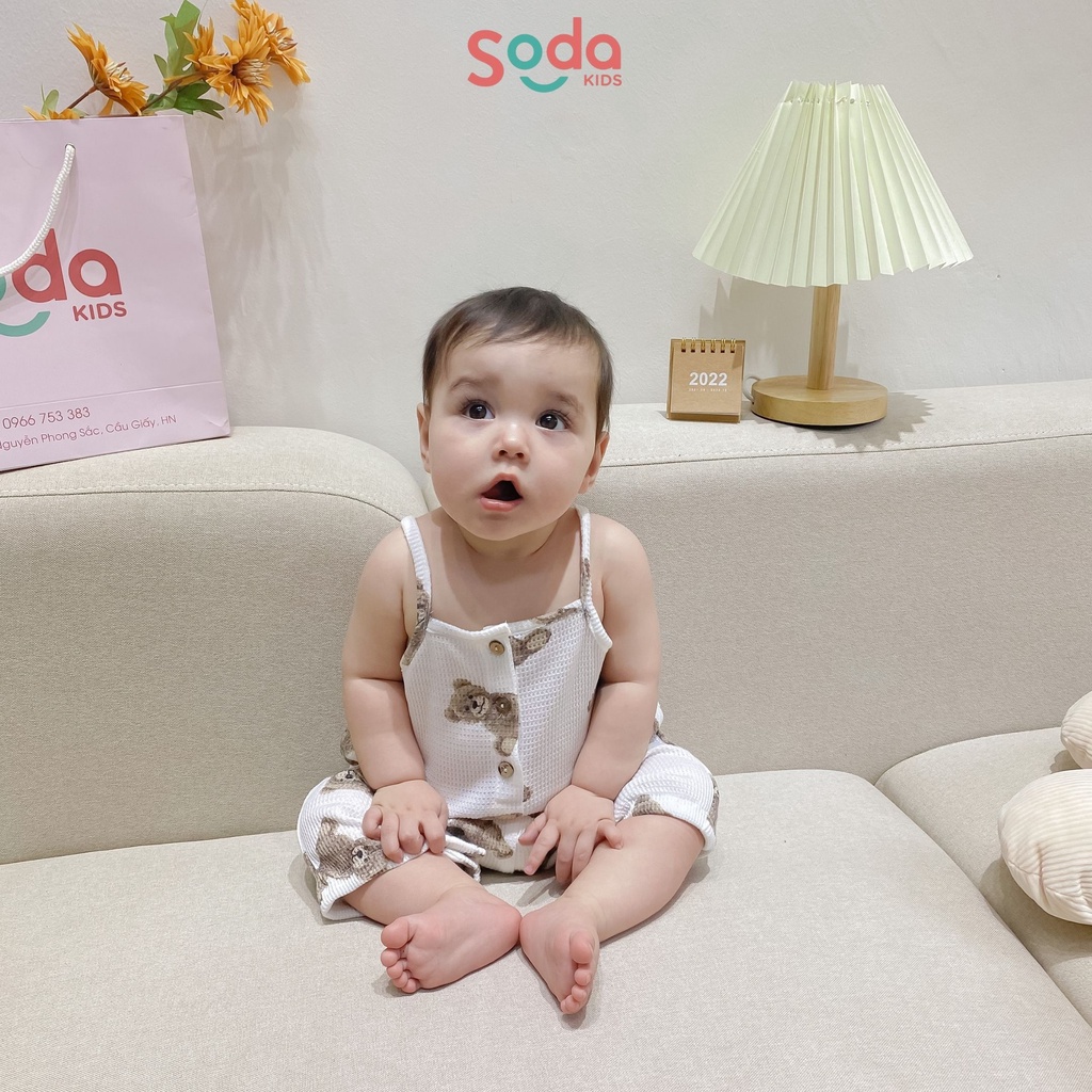 Body dây cho bé SODA KIDS chất liệu waffle-cotton thiết kế 2 dây họa tiết