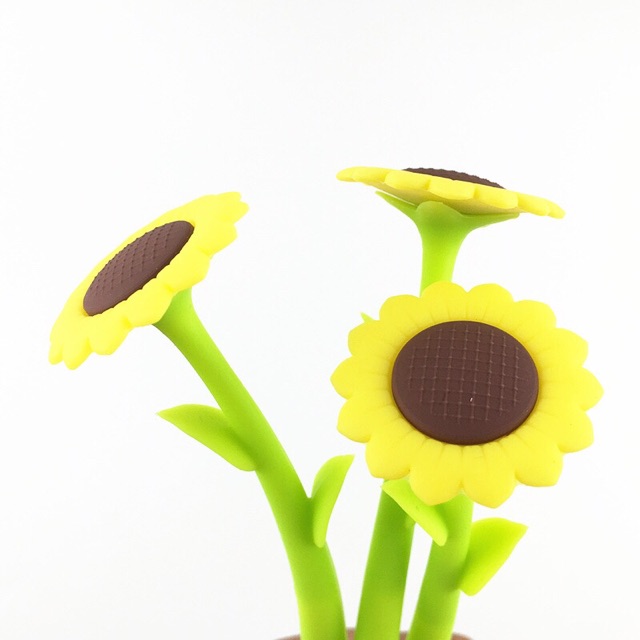 Bút ngộ nghĩnh-Bút bi nước silicon hình hoa Hướng Dương đáng yêu