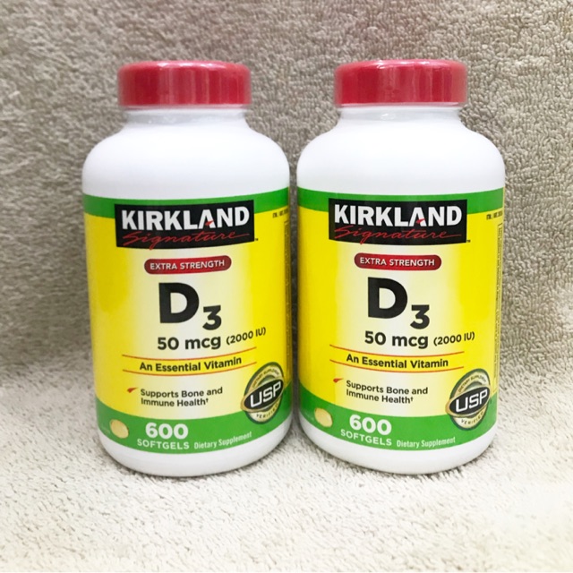 [Hàng Mỹ] Viên uống Kirkland Costco Vitamin D3 (hộp 600v).