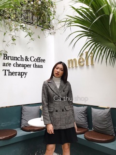 Áo blazer dạ kẻ