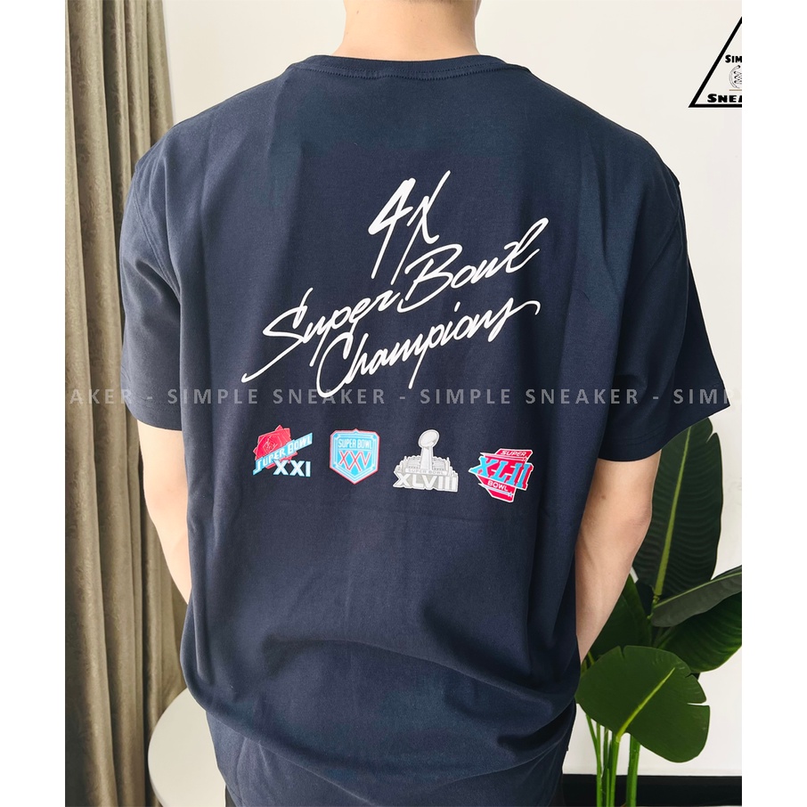 Áo Thun New Era Tay Ngắn 🔴CHÍNH HÃNG🔴 New Era Super Boul Navy 100% Cotton - Áo Thun Unisex Cổ Tròn - Simple Sneaker
