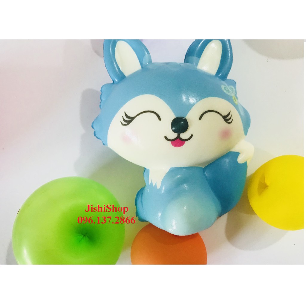 Squishy hồ ly màu xanh dương - quà cho bé yêu AA