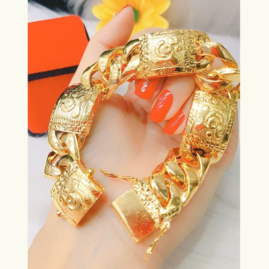 Lắc Tay Nam  Mạ Vàng 18K - Chữ Lộc- 250.03.01  - Đi Chơi, Dự Tiệc Rất Ngầu - Tubi Cony