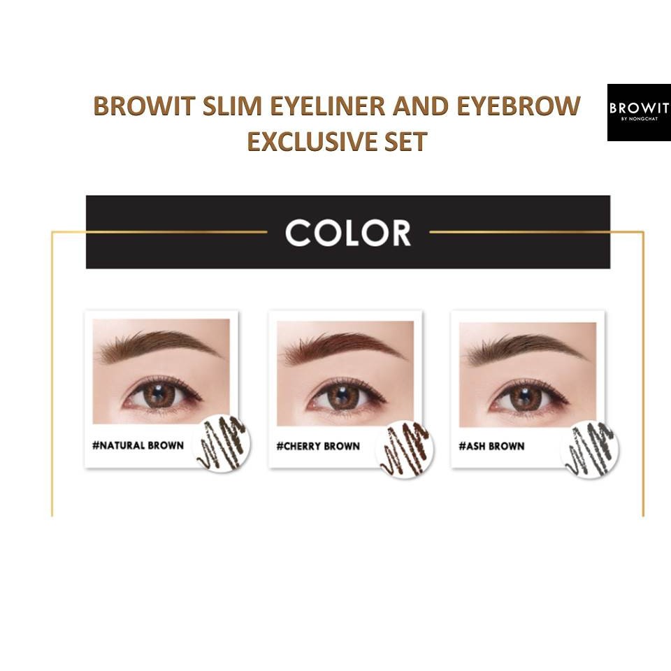 Chì kẻ mày browit by nongchat dễ kẻ, không thấm nước Browit Slim Eyeliner And Eyebrow Exclusive NỘI ĐỊA THÁI