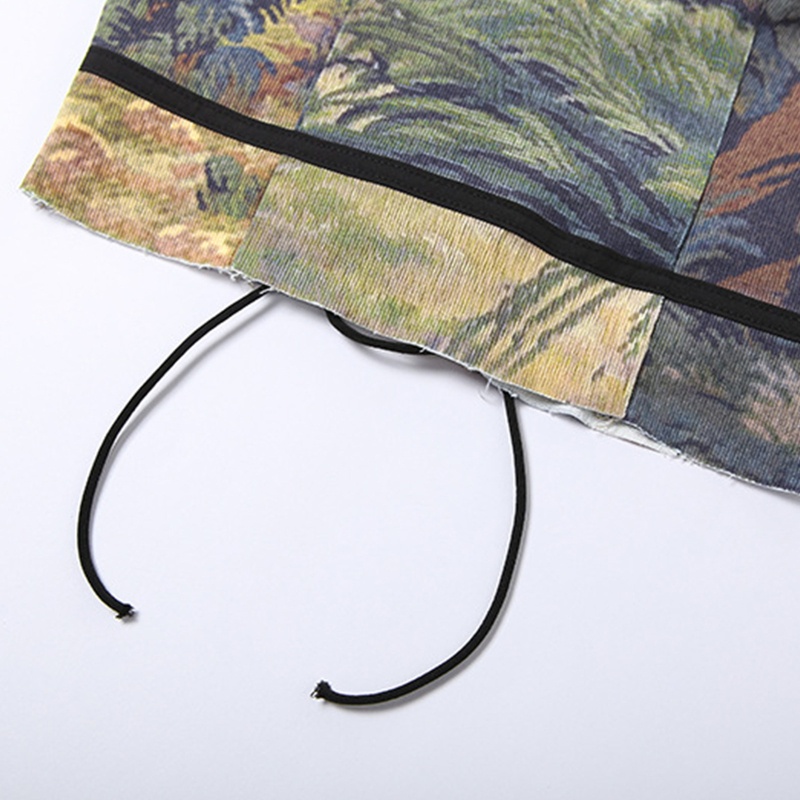 Thắt Lưng Polyester Bản Rộng Không Tay In Họa Tiết Hoa Cổ Điển Cho Nữ