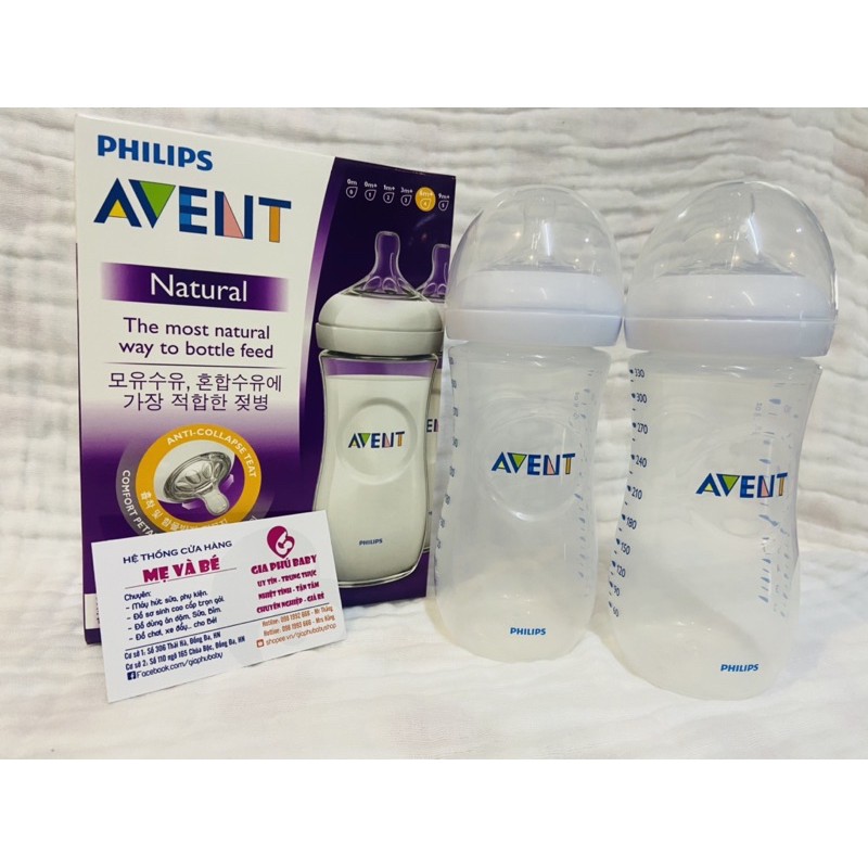 Sét 2 bình ti avent 125ml/260ml/330ml