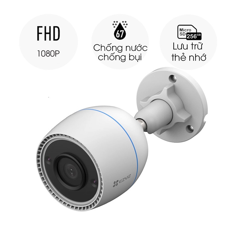 Camera Wifi Ngoài Trời Có Màu Đêm Đàm Thoại 2 Chiều Độ Nét Cao 2k Ezviz C3TN 3Mp 2K, Ezviz C3WN 2Mp 