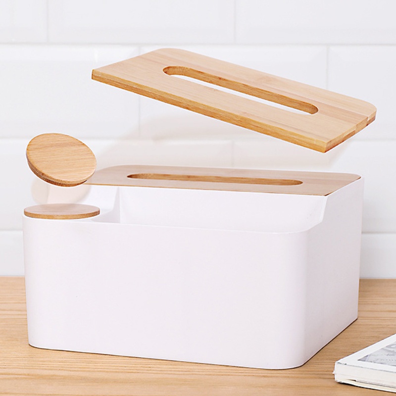 Hộp Đựng Khăn Giấy / Tăm Bông / Mỹ Phẩm Để Bàn Đa Năng Tiện Dụng