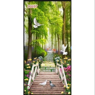 Tranh 3D dán tủ lạnh _ dán tường kt 60 x 140cm