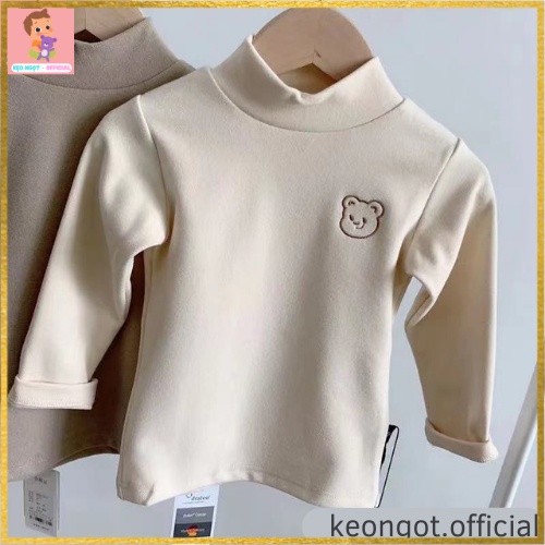 Áo Nỉ Giữ Nhiệt Cổ 3 Phân Cho Bé Trai và Bé Gái Mềm Mịn chất liệu cotton Giữ Ấm Cho Bé