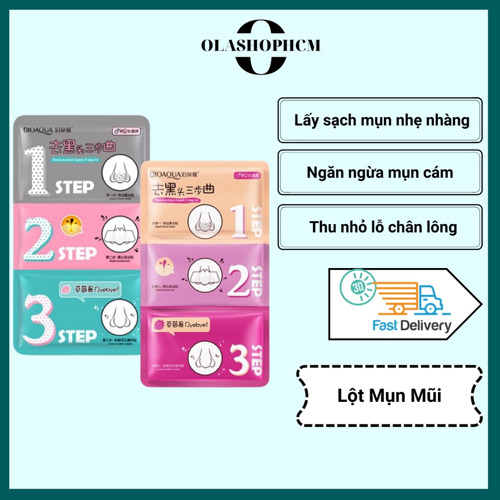 Set lột mụn mũi 3 bước thích hợp mọi loại da lột mụn đầu đen mũi