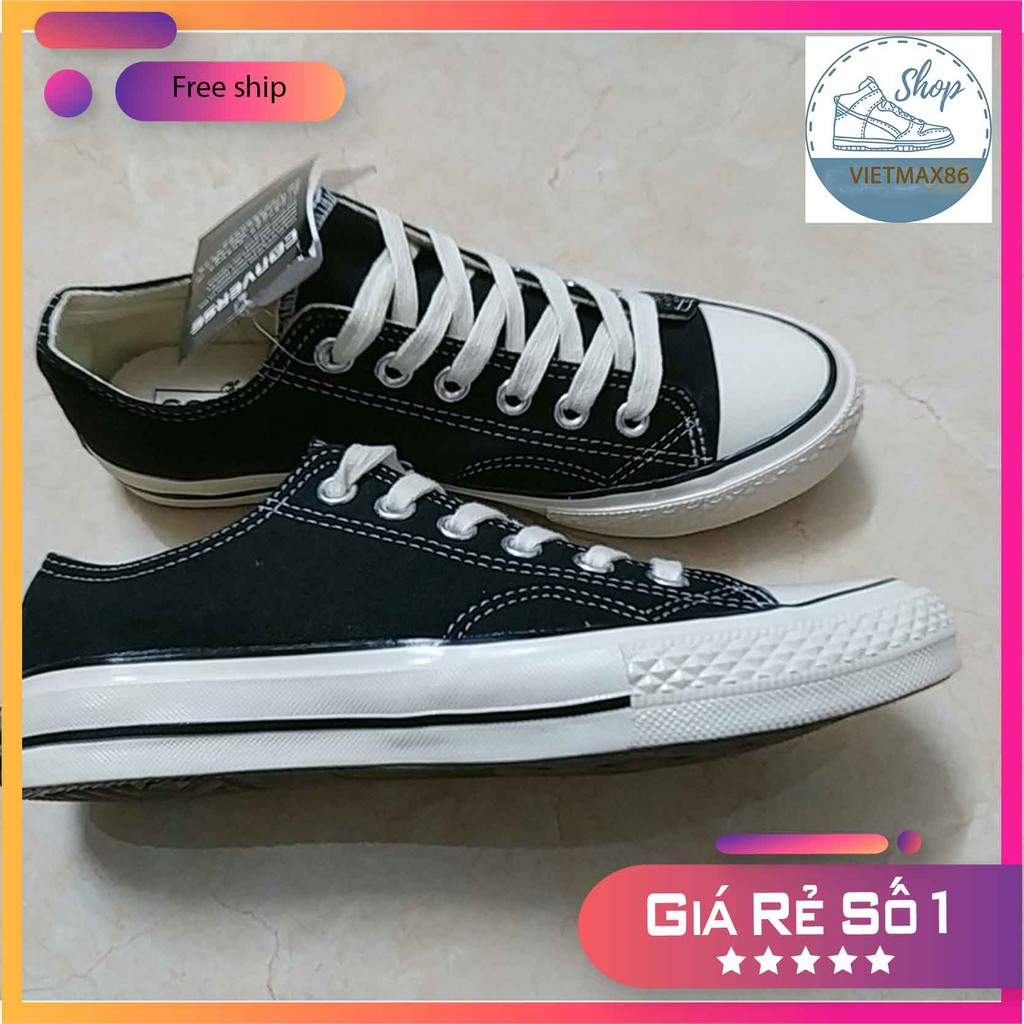 Giày thể thao sneaker cv classic đen cổ thấp full box, giày thể thao bata học sinh vải canvas đế bằng / vietmax86 | BigBuy360 - bigbuy360.vn