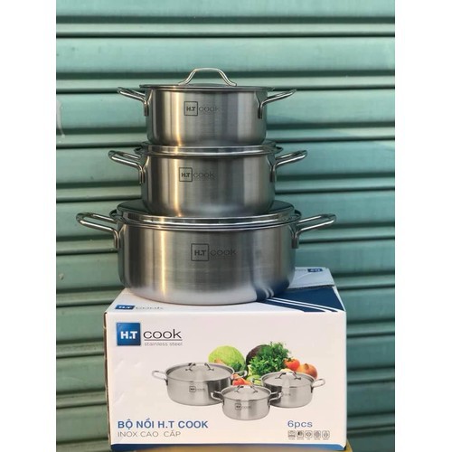 BỘ 3 NỒI HT COOK INOX 430 CAO CẤP