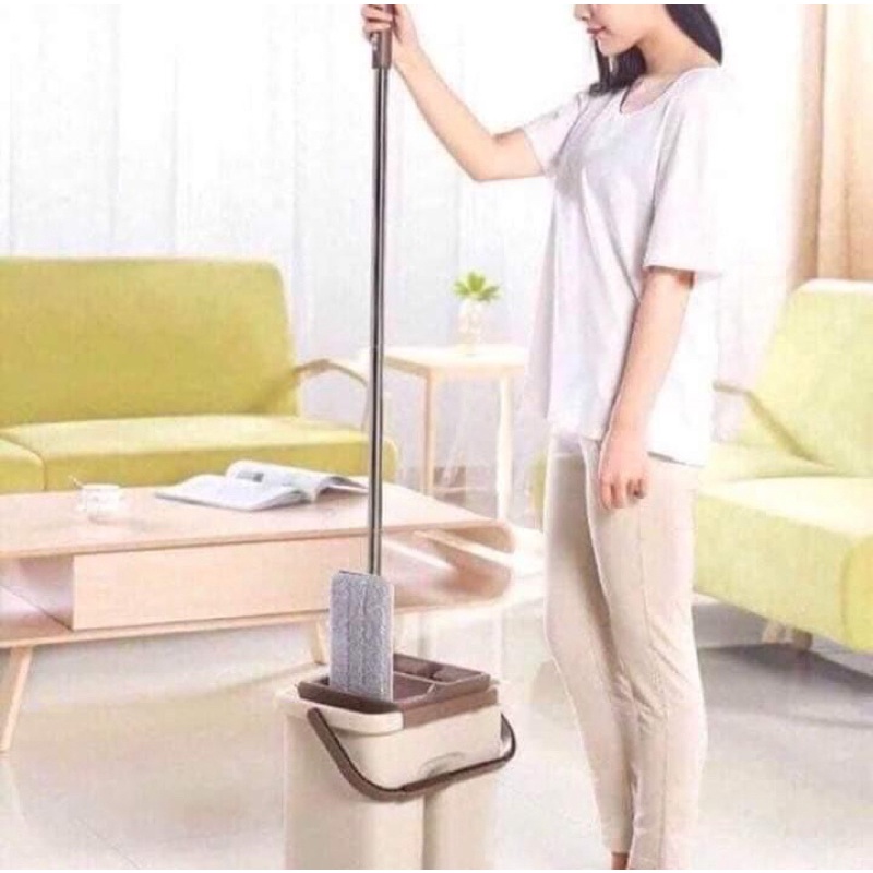 Chổi Lau Nhà Tự Vắt Xoay 360 Tặng Kèm 1 Miếng Lau Tiện Dụng