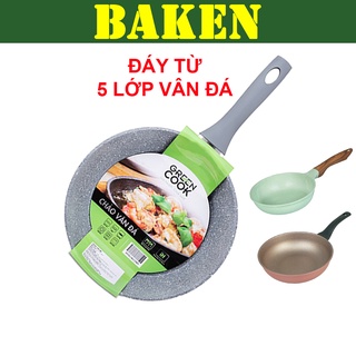 Chảo Đá Chống Dính Bếp Từ GREEN COOK GCP02 – GCP05 – GCP06 – Chảo Rán Sâu Lòng Dùng Cho Bếp Từ Bếp Ga - BAKEN