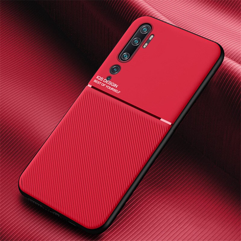 Ốp điện thoại da PU cứng mỏng mặt nhám kèm giá đỡ sang trọng cho Xiaomi Mi 10 Pro 9 8 SE Lite 5X 6X Mi Note 10 Pro