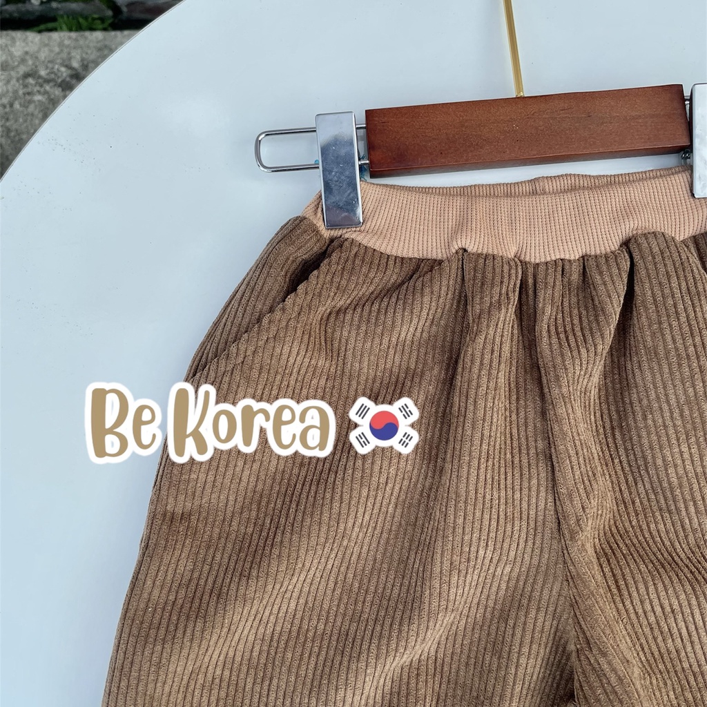Quần dài nhung thu đông cho bé - Bekorea phong cách Hàn Quốc cho bé trai/bé gái