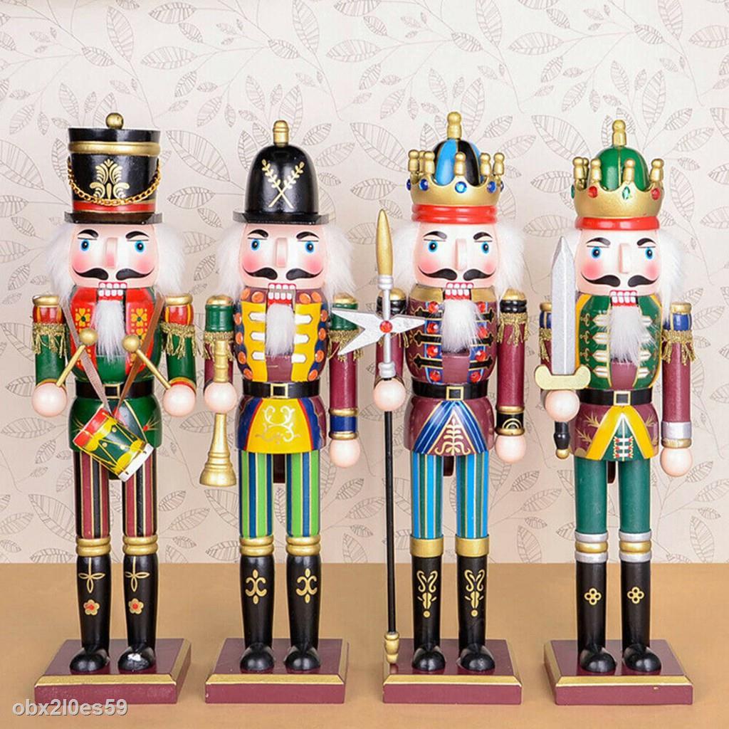 Chính Hãng Mô hình chú lính chì bằng gỗ 30cm tiện lợi dành cho trang trí Giáng Sinh