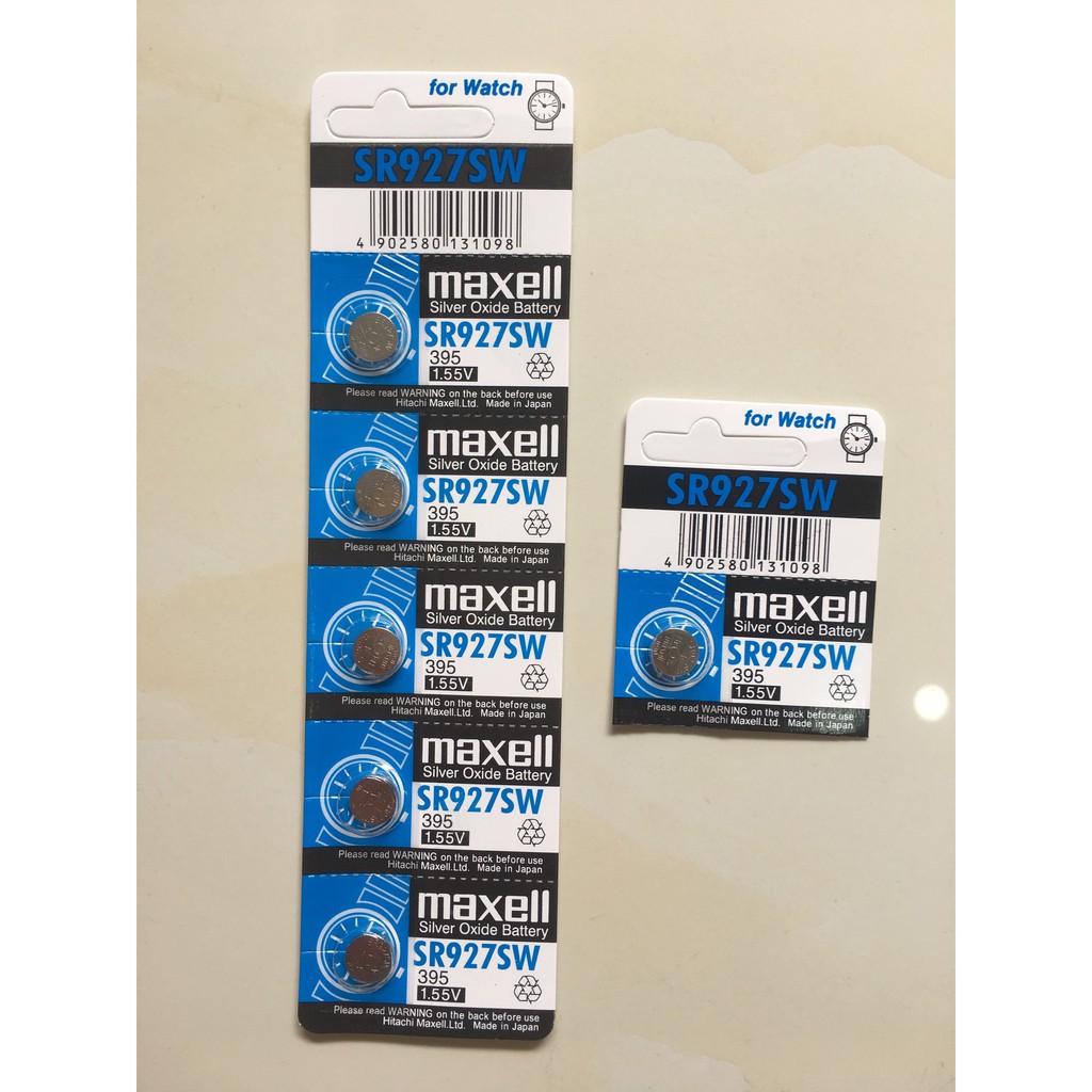 Vỉ  1 viên pin đồng hồ Maxell 927 SR927SW SR926SW SR926 SR927 926 395 Nhật  Bản