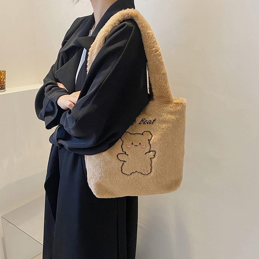 Túi Tote Đeo Vai Cỡ Lớn Hình Gấu Dễ Thương