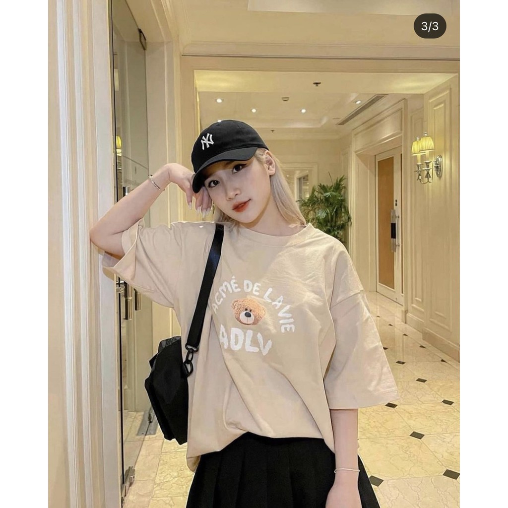 Áo thun tay lỡ ADLV Gấu Hogoto shop , Áo thun unisex nam nữ form rộng oversize chất liệu Cotton | BigBuy360 - bigbuy360.vn