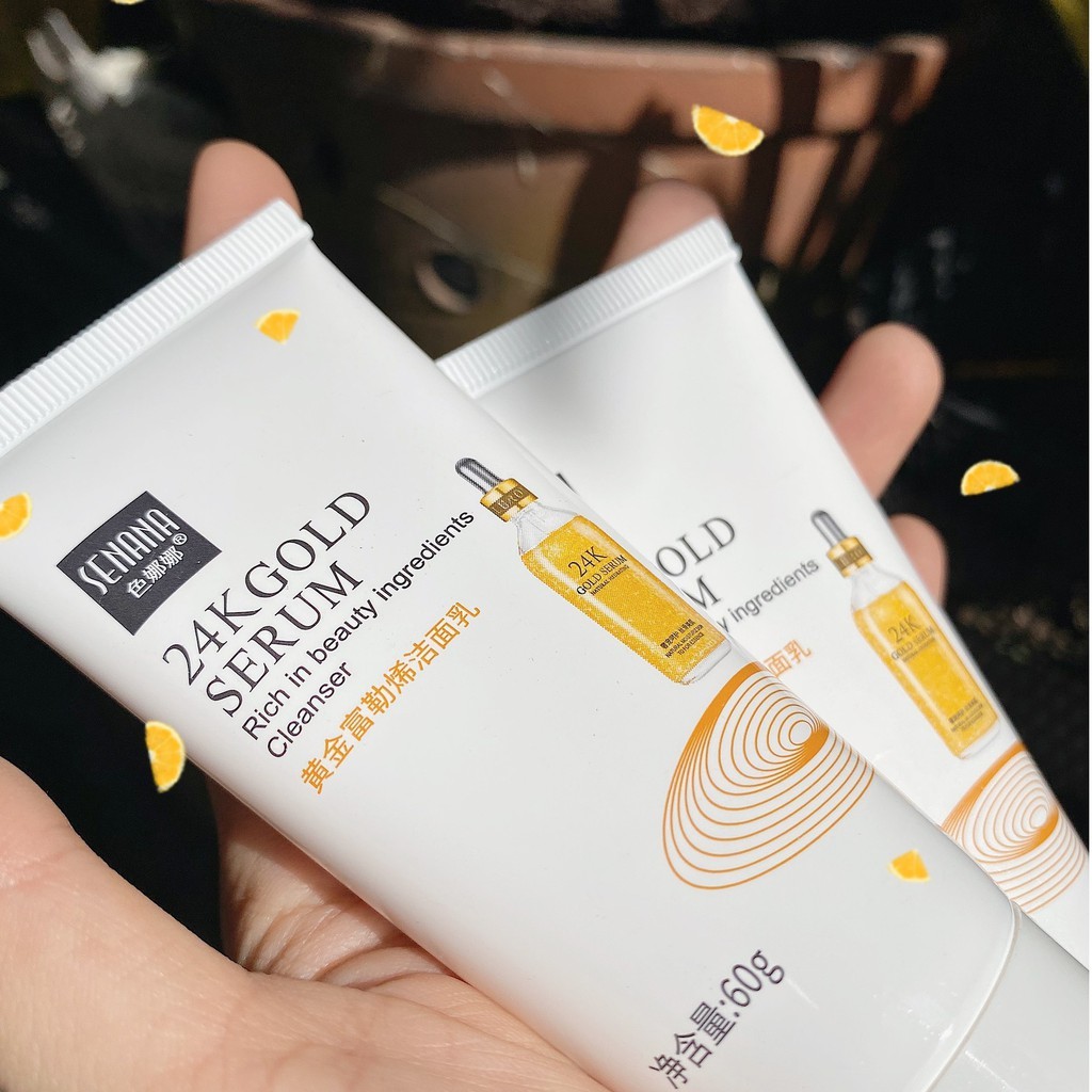 Sữa Rửa Mặt 24K Gold Serum Cleansing SENANA cấp ẩm chống lão hóa