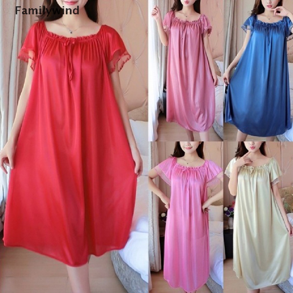 Đầm Ngủ Bằng Lụa Satin Plus Size Dành Cho Nữ