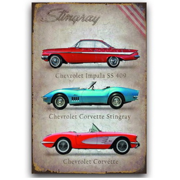 30x40cm Tranh thiếc decor XE Ô TÔ, XE MÔ TÔ trang trí retro vintage cho quán cafe, bar club, quán nhậu, nhà hàng