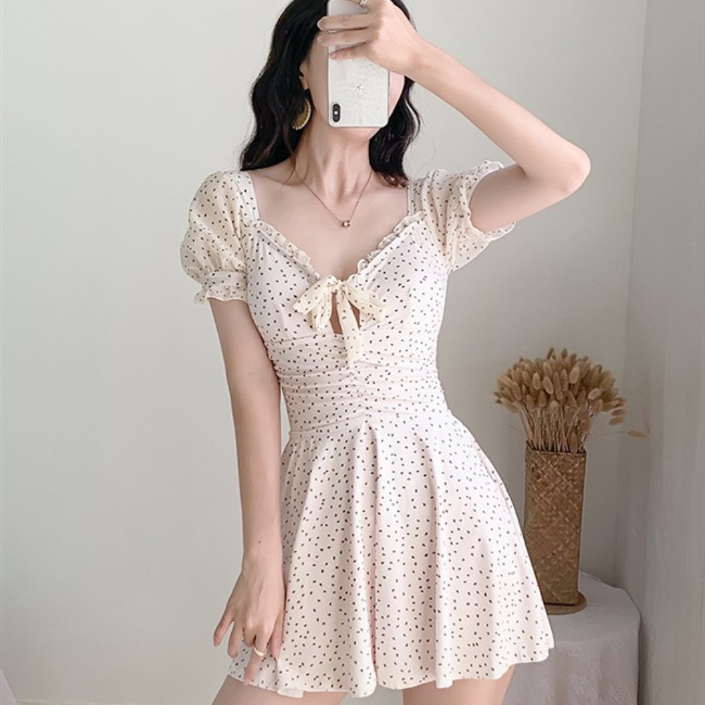 Đầm nữ , đầm nữ chấm bi dáng váy ngắn ôm body lưng dây đan phong cách sexy quyến rũ ATILA.SHOP | BigBuy360 - bigbuy360.vn