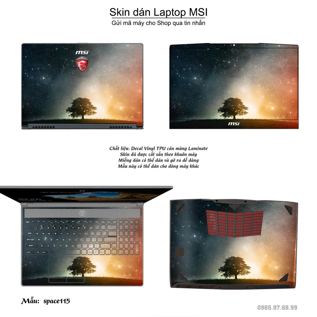 Skin dán Laptop MSI in hình không gian nhiều mẫu 20 (inbox mã máy cho Shop)