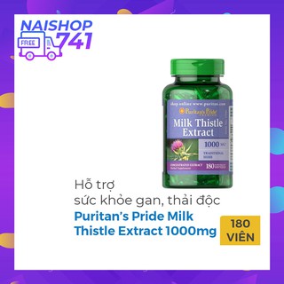 Milk Thistle Puritan's Pride 1000mg giải độc, làm mát, tăng cường chức năng gan 180 viên