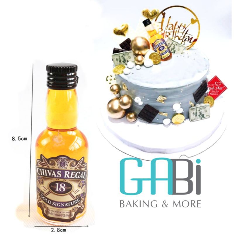 Mô hình chai rượu mini trang trí bánh