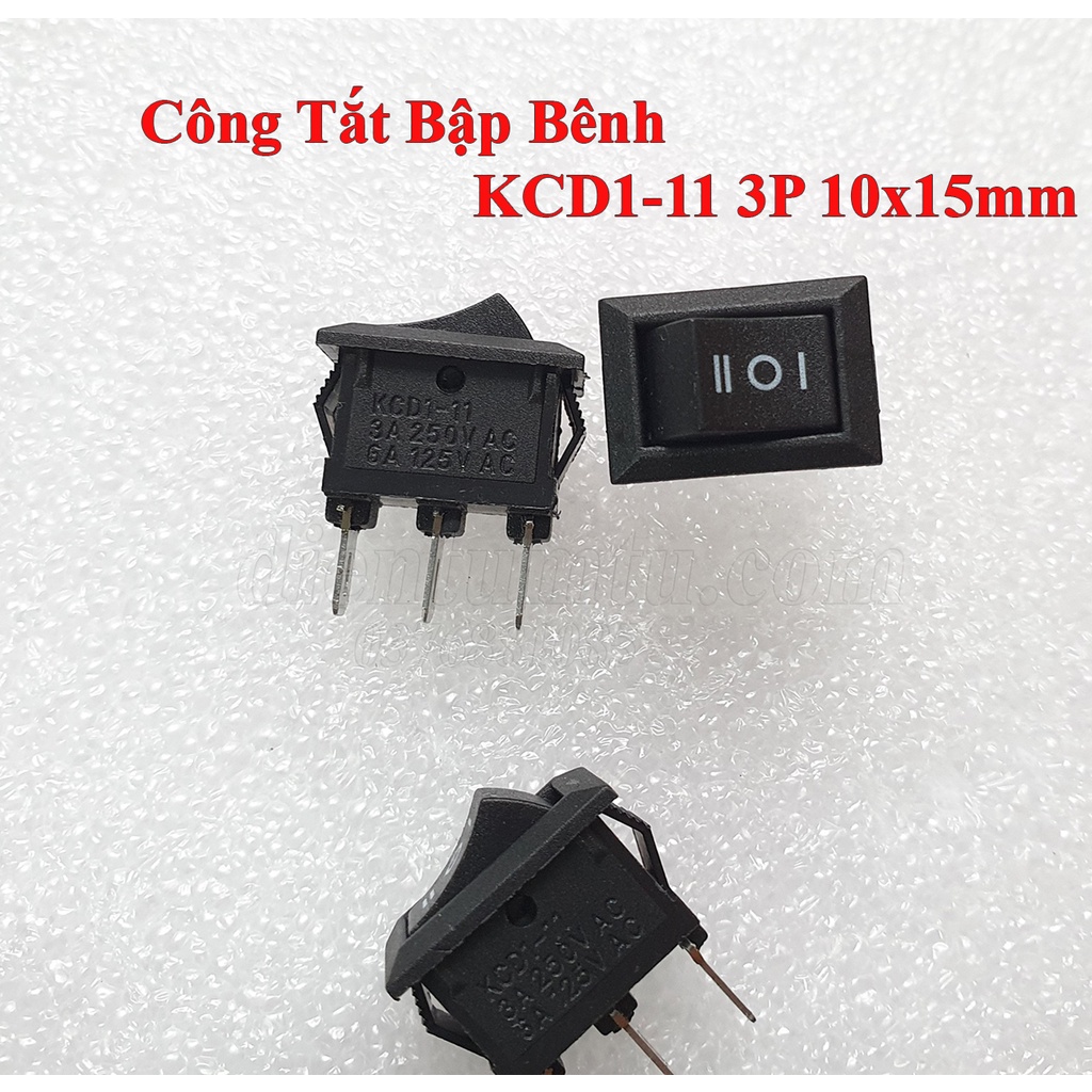 Công Tắt Bập Bênh - Nhỏ - KCD1-11 2P 3P - 250V 3A 10x15mm